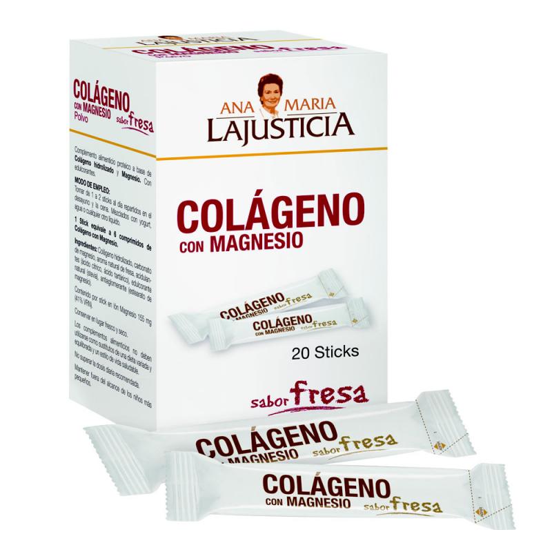 LaJusticia Colágeno con Magnesio Fresa 20 sticks